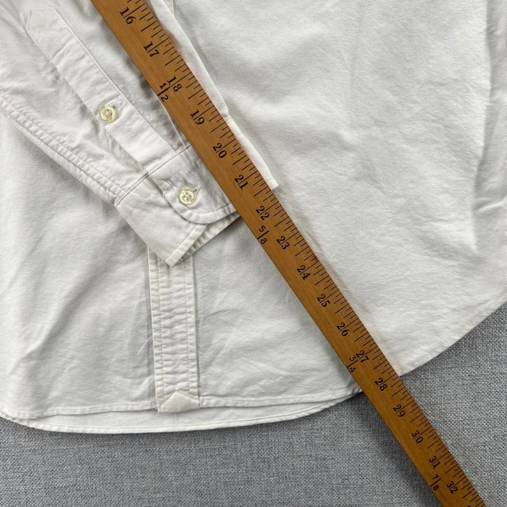 Ralph Lauren Boys White Oxford Big Flesh Pony Button Down Shirt Size L 14-16